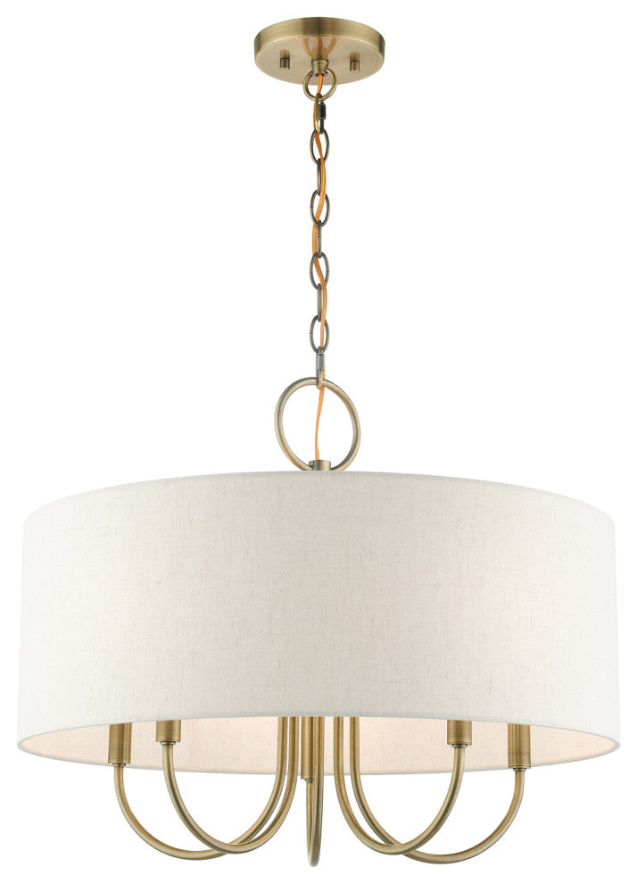 Antique Brass Transitional, Pendant Chandelier