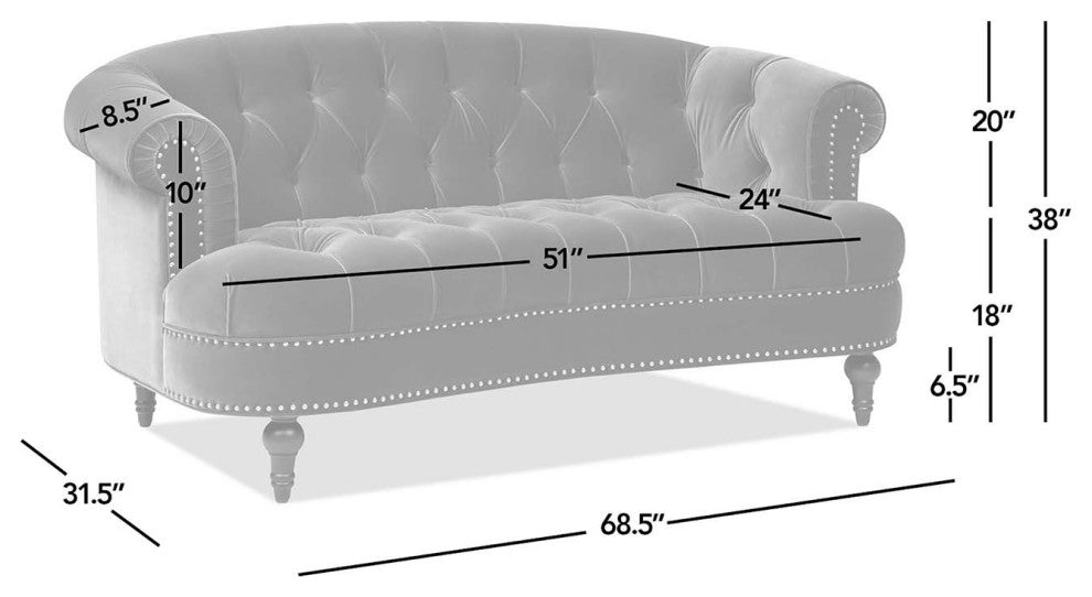 La Rosa Victorian Chesterfield Loveseat, Burgundy Velvet
