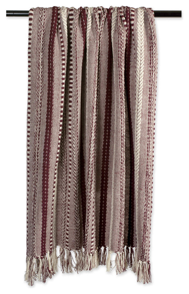 Blackberry Braided Stripe Throw