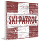 "Ski Patrol Cross" Painting Print on White Wood, 18"x18"