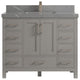 Malibu 42 Single Sink Bath Vanity in Elephant Skin Gray 2" Piatra Gray