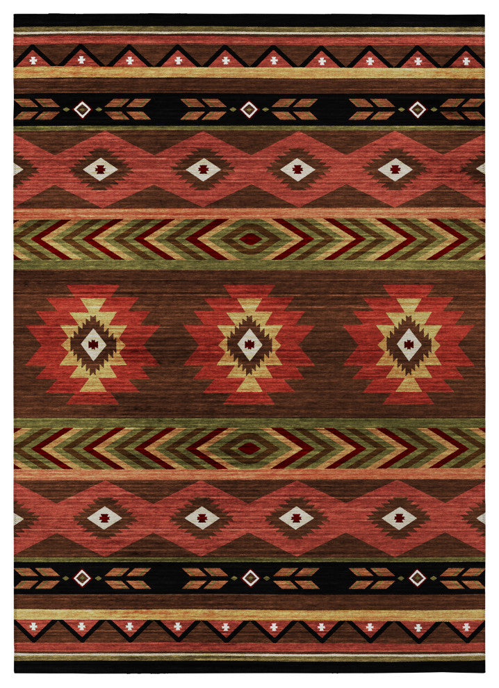 Indoor/Outdoor Phoenix PH3 Chocolate Machine Washable 5' x 7'6" Rug