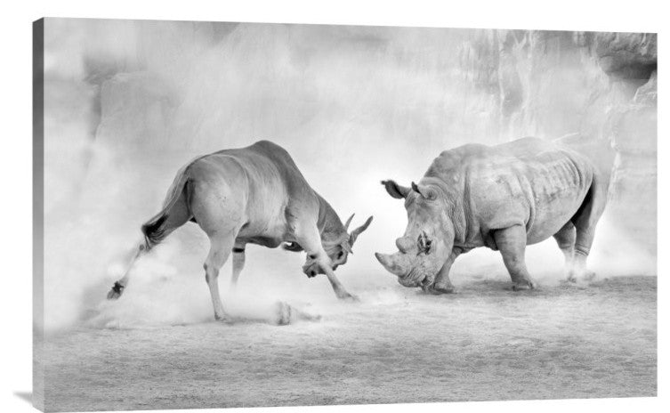 "Combat" Stretched Canvas Giclee by Juan Luis Duran, 30"x19"