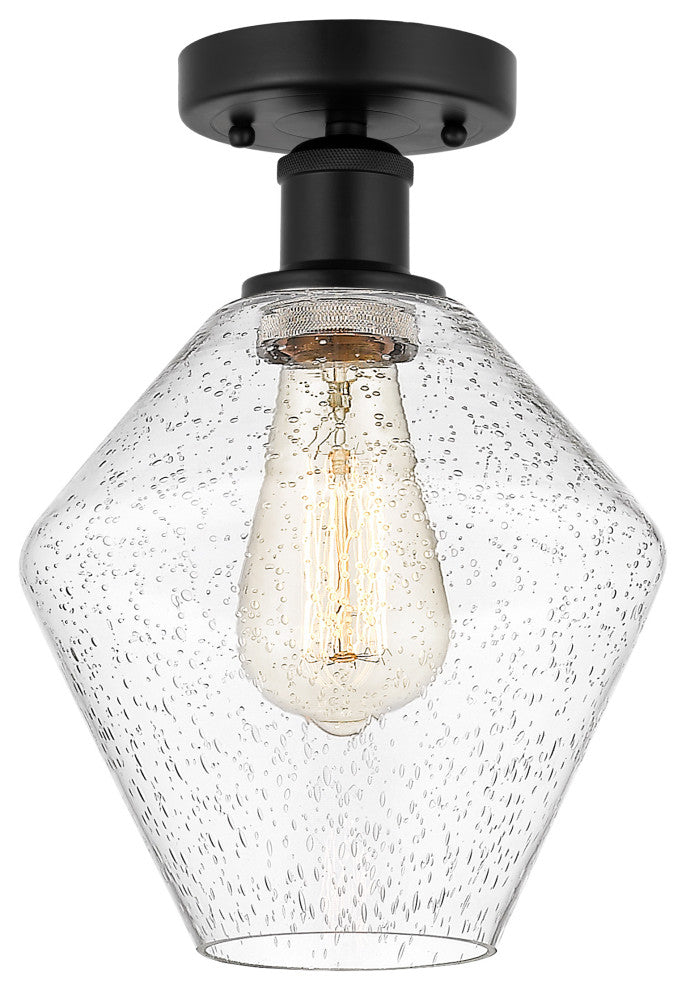 Innovations 616-1F-BK-G654-8 Cindyrella 1 Light Semi-Flush Mount, Matte Black