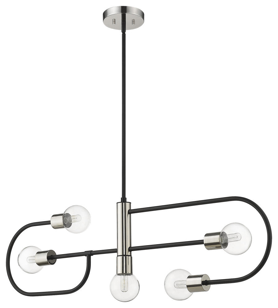 Zlite 621-5L-MB-PN 5-Light Chandelier, Clear