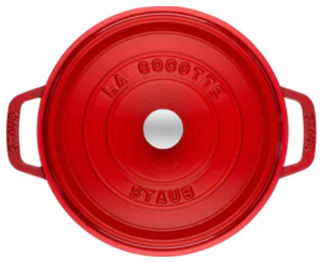 Staub Cast Iron Cherry Deep Round Cocotte, 5-Quart