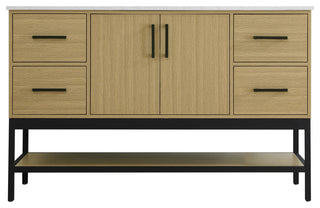 Home Living 54" Single Bathroom Vanity, Honey Brown