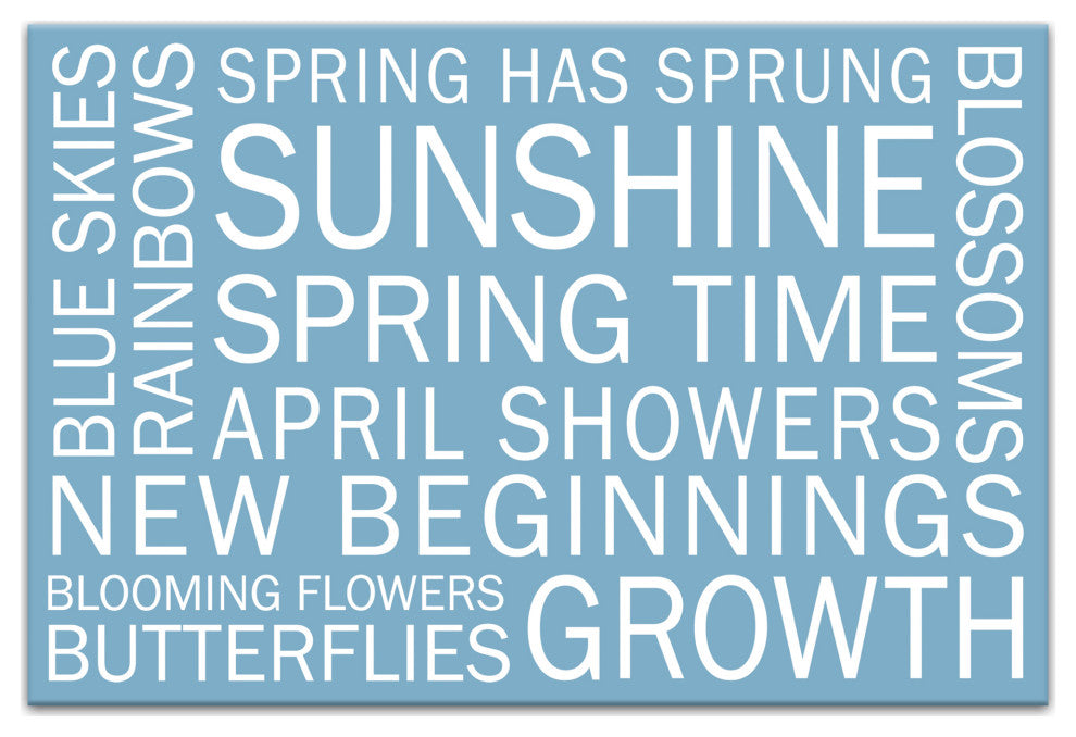 Blue Spring Sayings 30x20 Canvas Wall Art