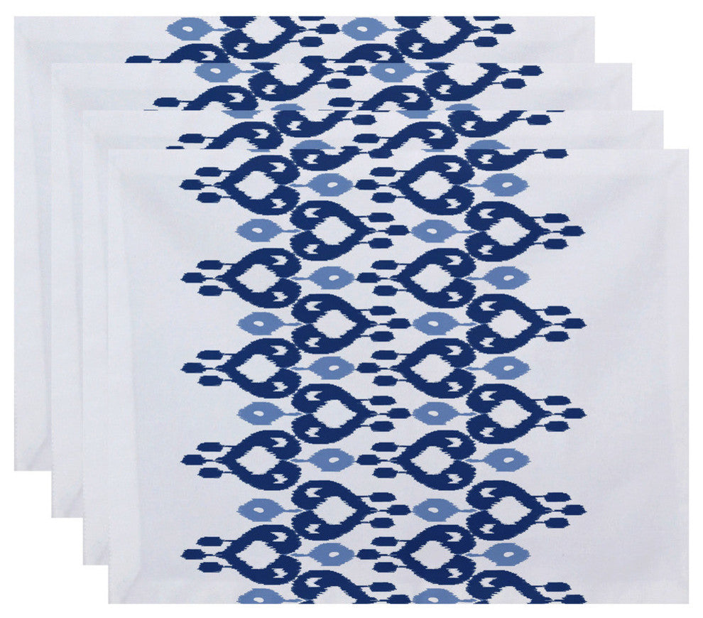 18"x14" Boho Chic, Geometric Print Placemat, Blue, Set of 4