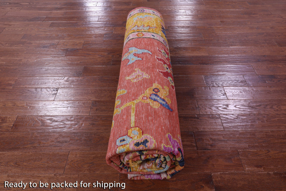 Turkish Oushak Hand Knotted Wool Rug 8' 11" X 11' 8" - Q16086