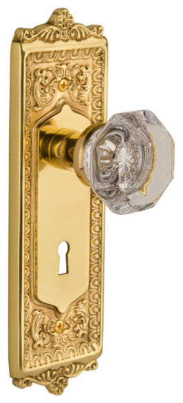 Nostalgic Privacy-Egg and Dart Plate-Waldorf Knob-Unlacquered Brass, NW-716971