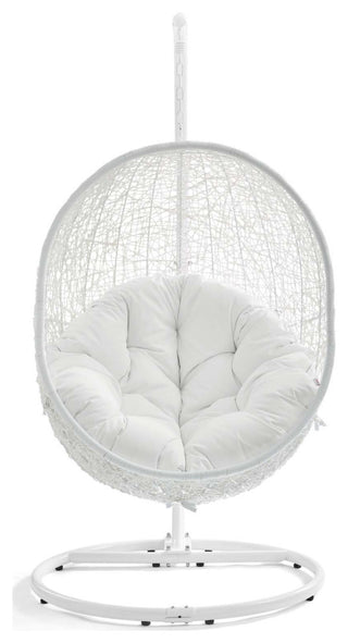 Hide Outdoor Patio Swing Chair With Stand, White