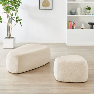 Carlese Fabric Ottoman, Palladian Beige, Small