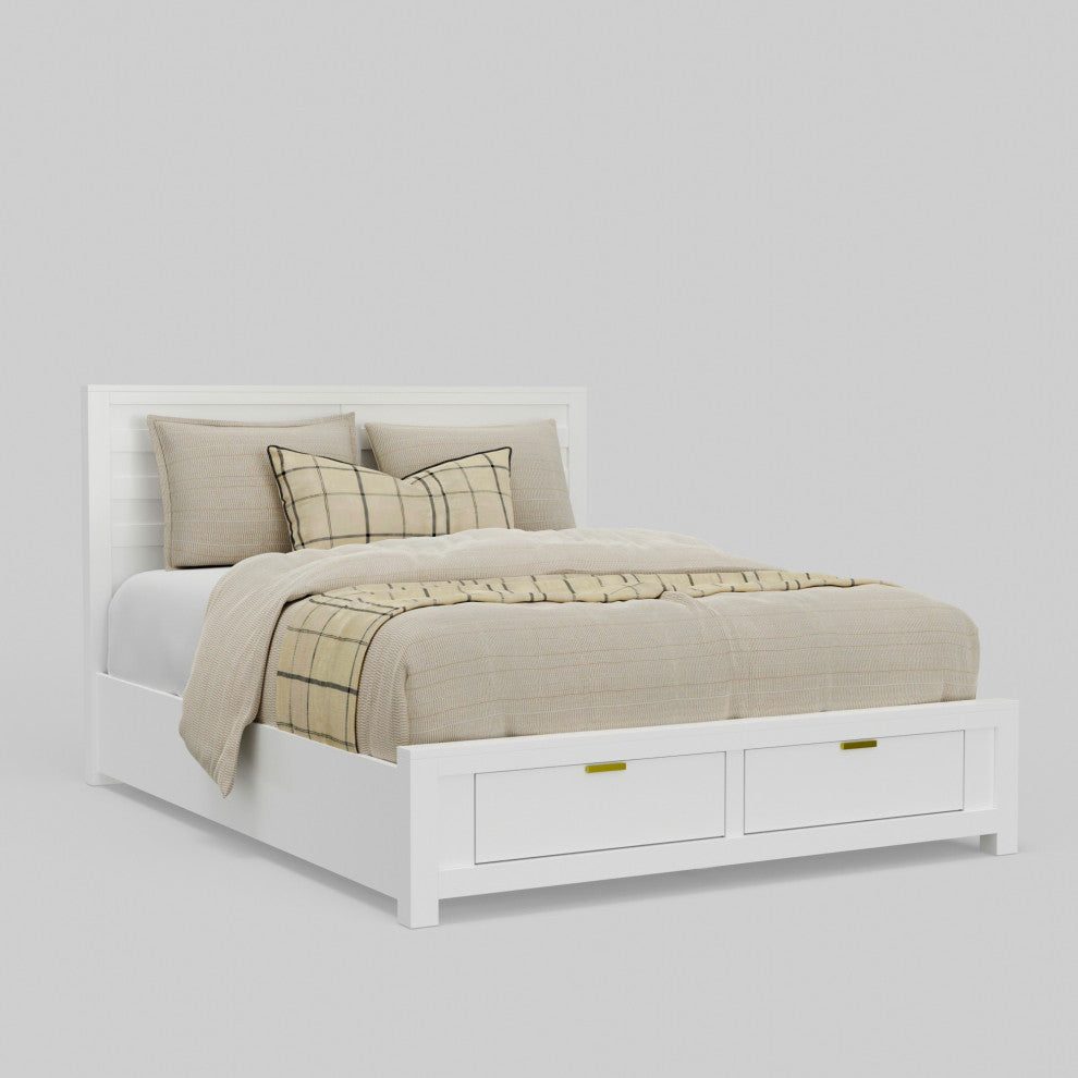 Carmel Storage Bed, Cappuccino, White, King