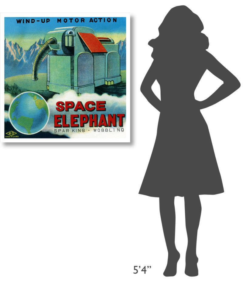 "Space Elephant" Digital Paper Print by Retrobot, 32"x32"