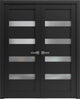 French Double Doors |Quadro 4113 Matte Black with Frosted Opaque Glass-60x84