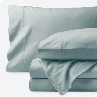 Bare Home Cotton Flannel Sheet Set, Light Blue, Twin Xl