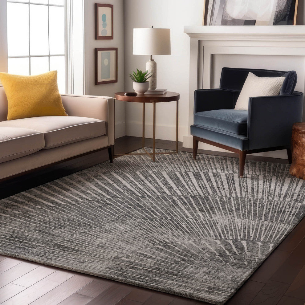 Premium Machine Washable Mayfield AMF542 Gray 5' x 7'6" Rug