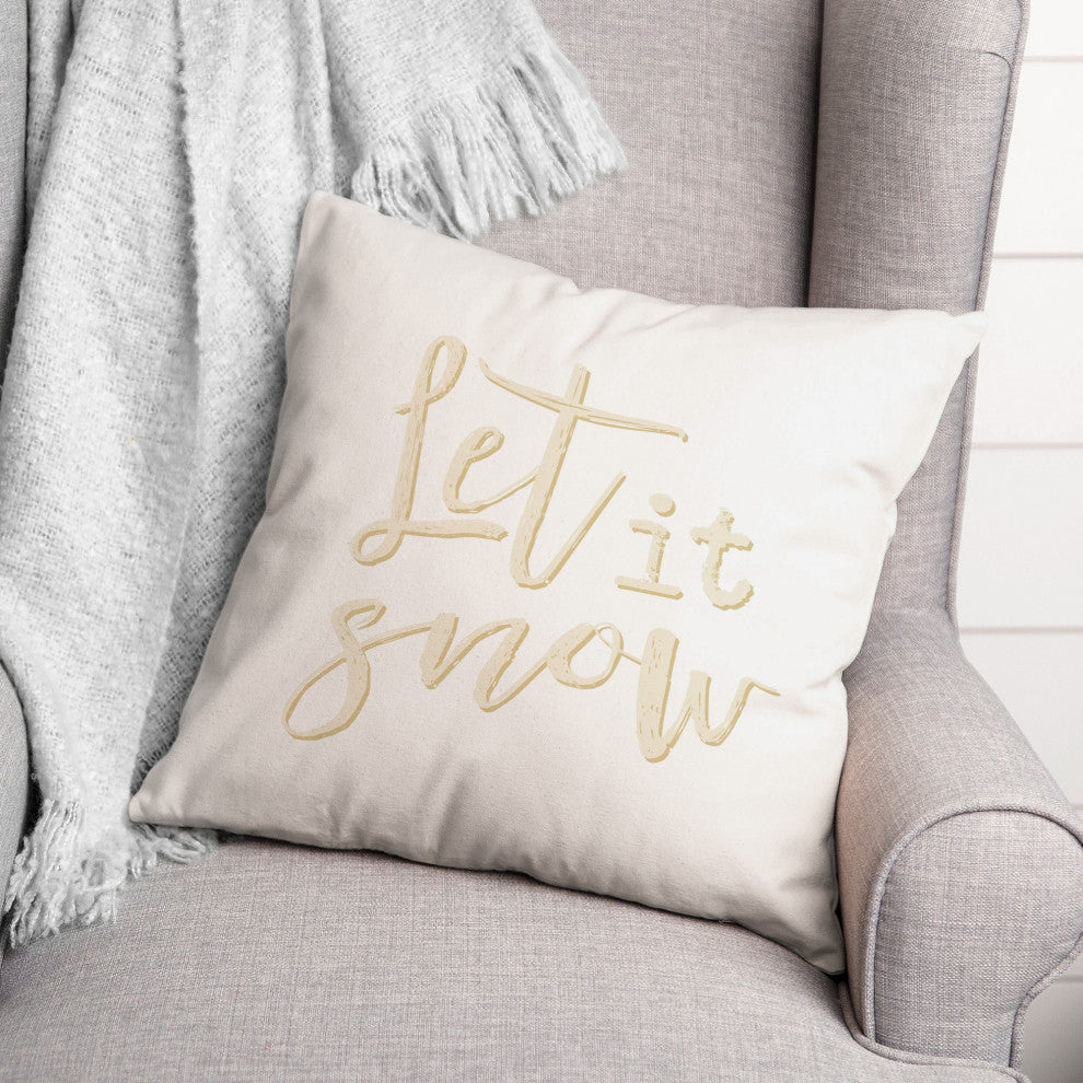 Cream Snowflakes 7 18x18 Spun Poly Pillow