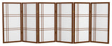 3' Tall Double Cross Shoji Screen, Walnut, 6 Panels