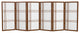 3' Tall Double Cross Shoji Screen, Walnut, 6 Panels