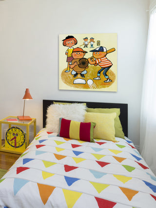 "Baseball Team" Painting Print on Canvas by Curtis