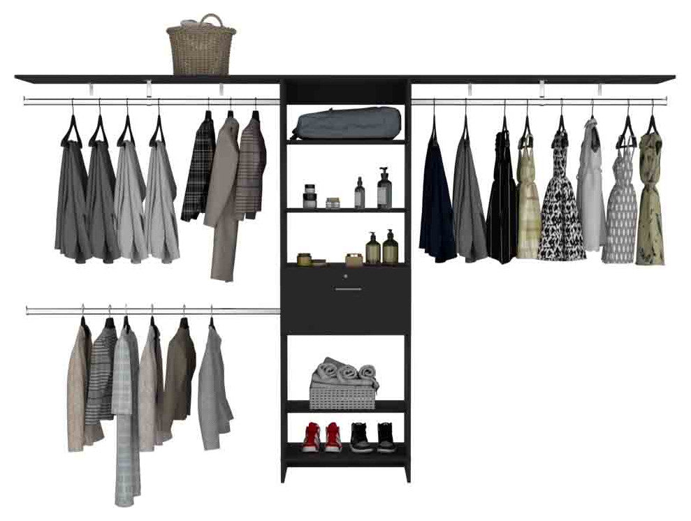 Closet System Ashland, Bedroom, Black