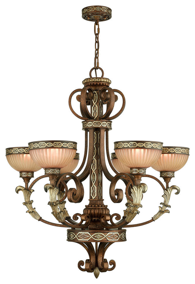 Seville Chandelier, Palatial Bronze With Gilded Accents