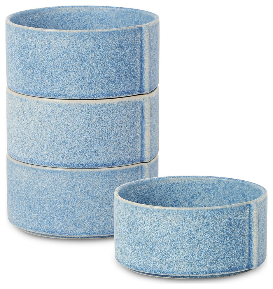 Stone Lain Bao Stoneware Bowl Set of 4, Blue