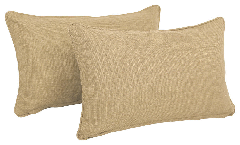 20"x12" Outdoor Spun Polyester Back Support Pillows, Set of 2, Sandstone