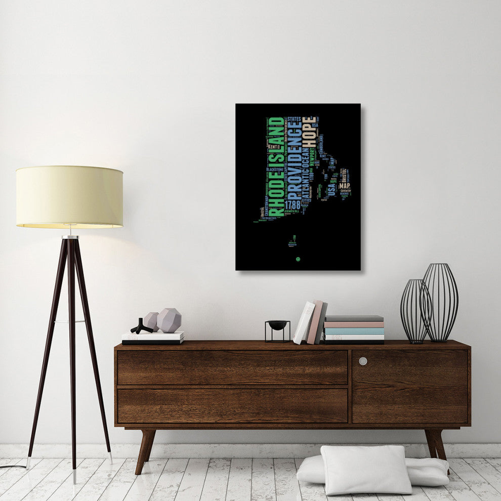 "Rhode Island Word Cloud 2" Fine Art Print