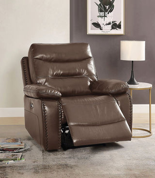 Aashi Recliner, Power Motion, Brown Leather-Gel Match