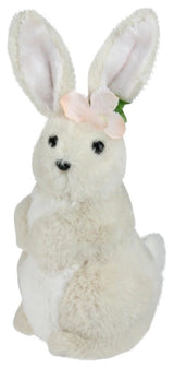 11.5" Beige Plush Standing Easter Bunny Rabbit Girl Spring Tabletop Figurine