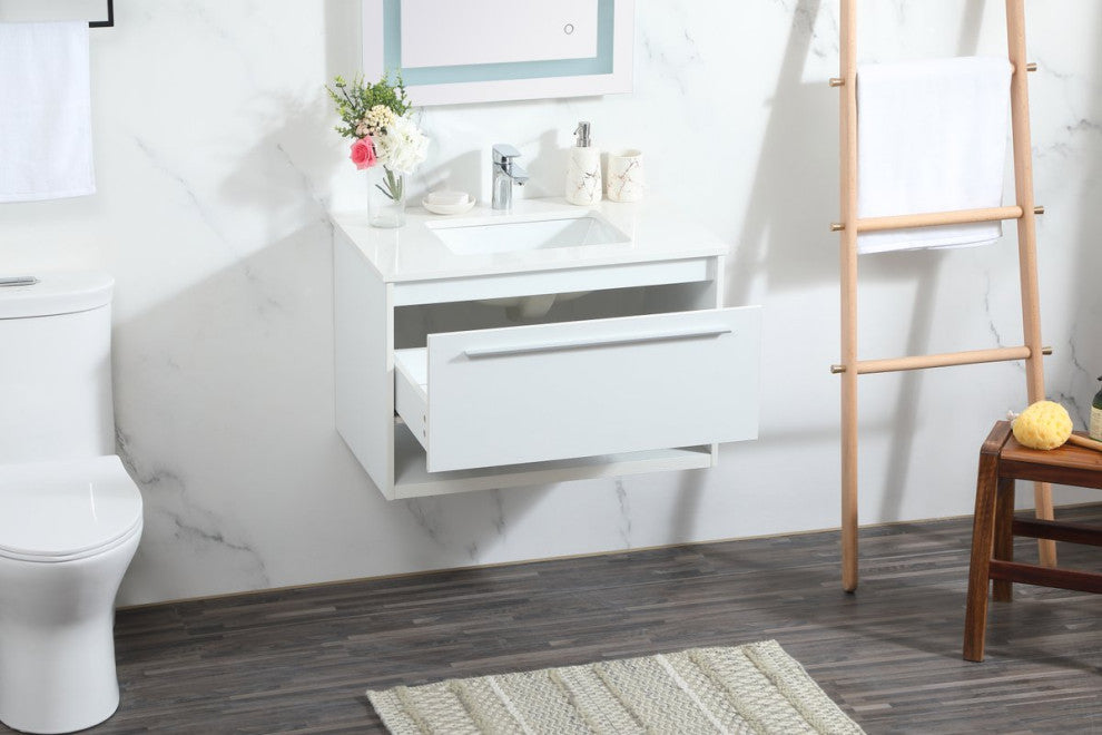Elegant Decor Roman Bathroom Vanity White