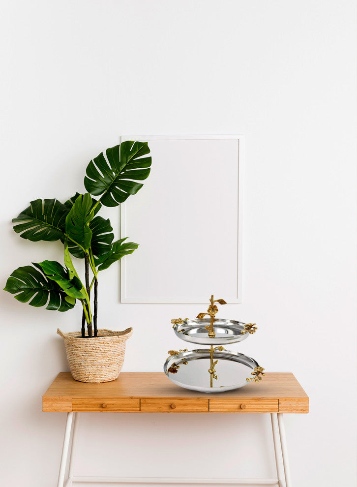 Orchid Stem Double Tier Etagere