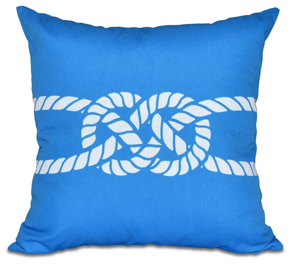 Carrick Bend, Geometric Print Pillow, Blue, 18"x18"