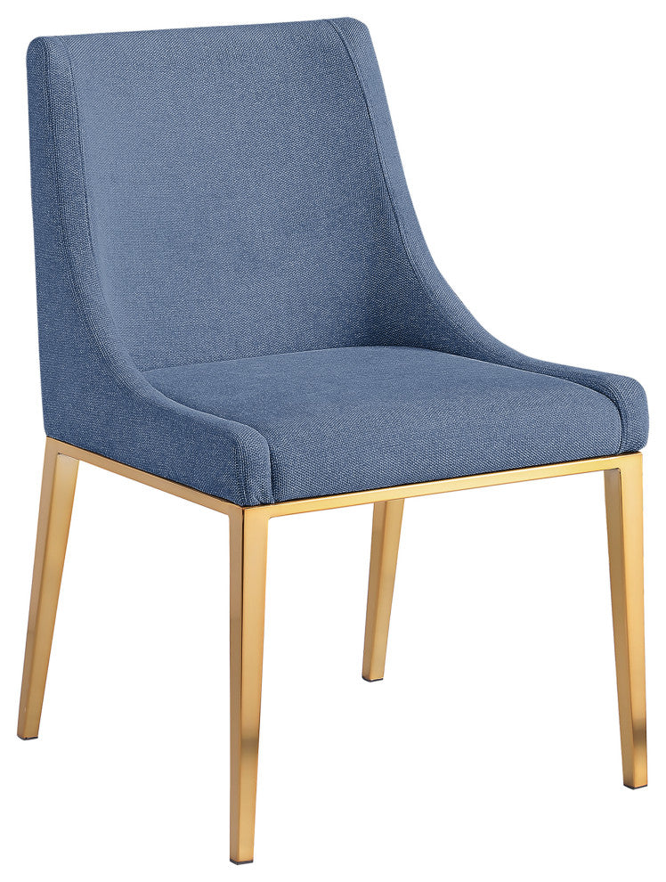 Haines Polyester Fabric Dining Chair, Navy