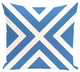 "x" Marks The Spot Stripes Print Outdoor Pillow, Azure, 18"x18"