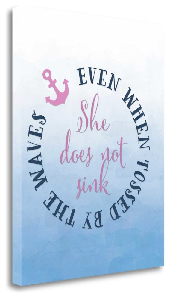 "She Does Not Sink - Pink" By Tara Moss, Giclee Print on Gallery Wrap Canvas
