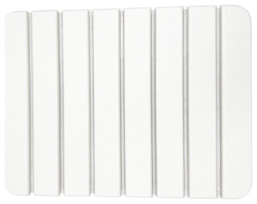 CastelloUSA Diatomite Quick-Dry Stone Bath Mat, 16"x12", Small, White