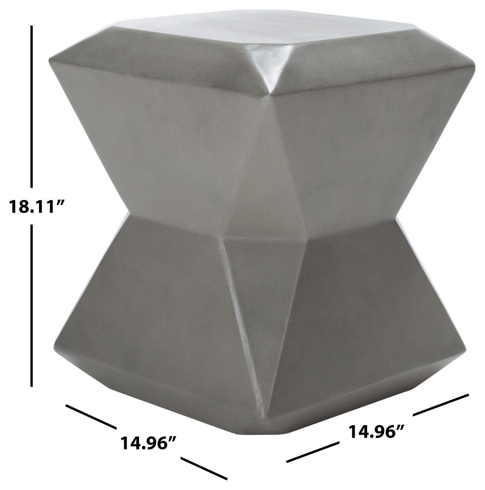 Safavieh Conan Concrete Accent Stool Dark, Grey