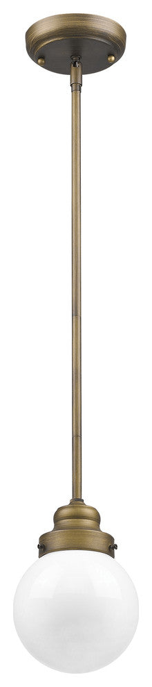Brushed Gold Metal Hanging with Round Glass Shade