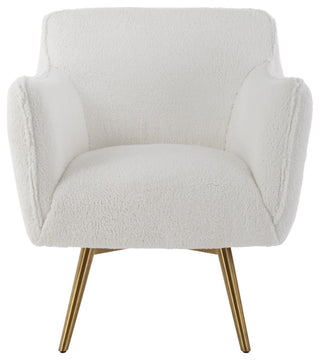 Uttermost Oasis White Swivel Chair