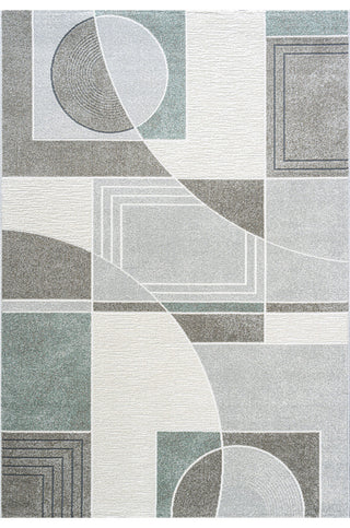 Dynamic Rugs Polaris 5.3x7.7 Polyester Area Rug 46012-6141 Ivory/Gray/Teal