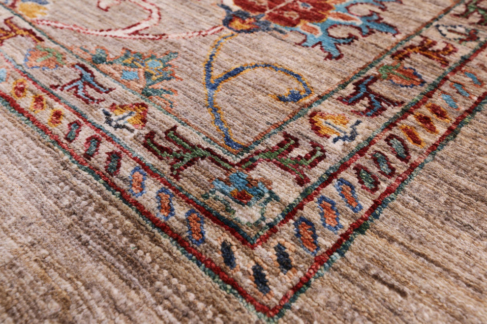 5' 1" X 6' 7" Persian Tabriz Handmade Wool Rug Q10095