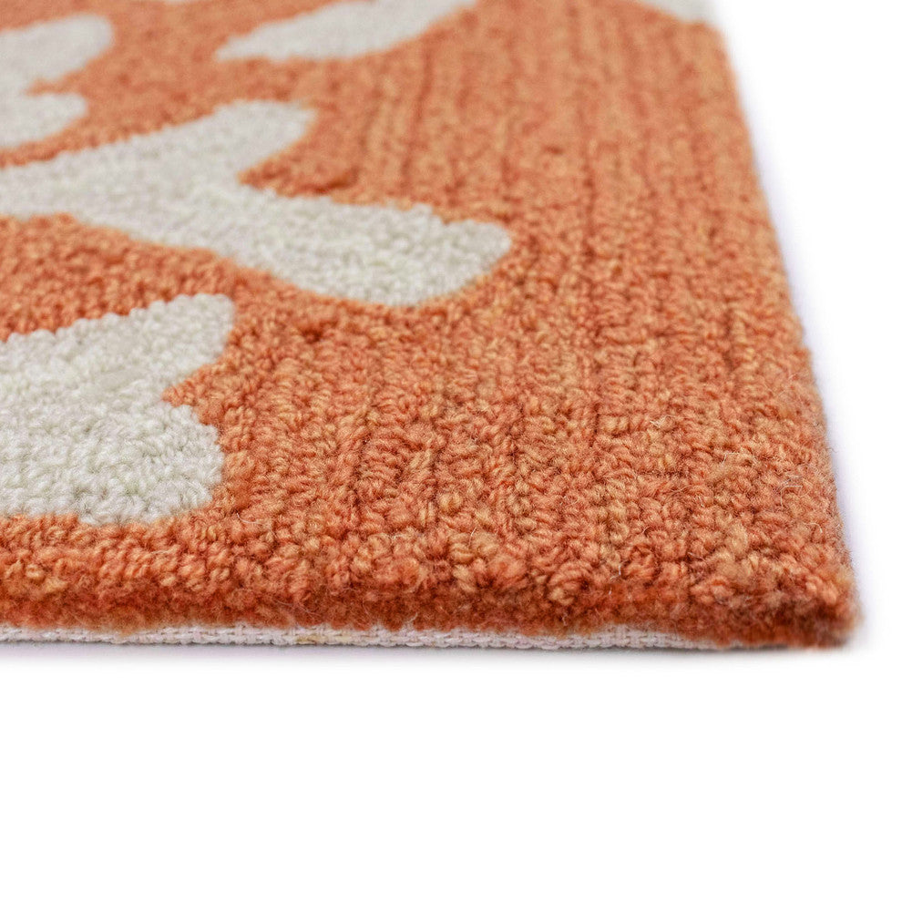 Capri Coral Border Indoor/Outdoor Rug, Coral, 2'x3'