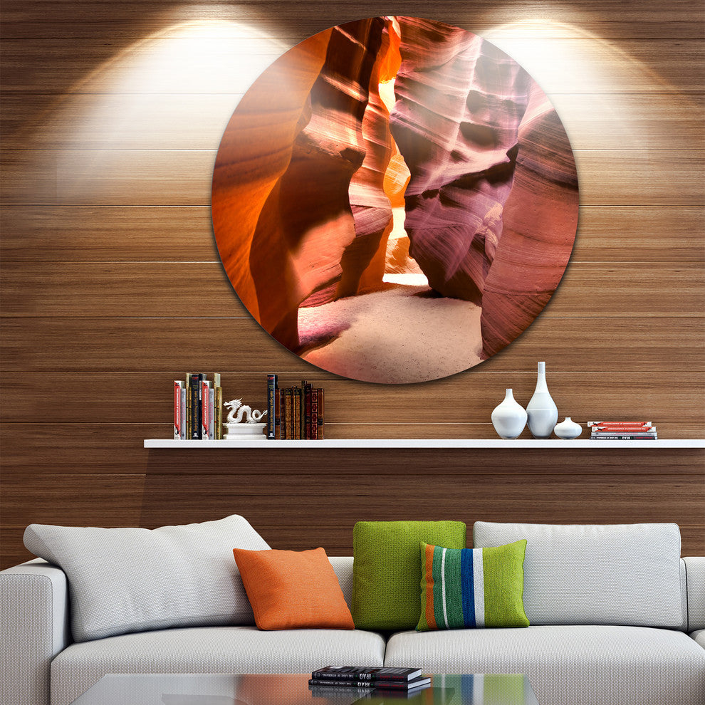 Bright Antelope Canyon, Landscape Photo Large Disc Metal Wall Art, 38"