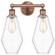 Cindyrella 2-Light 16" Bath Vanity Light, Antique Copper, Clear Shade