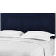 Contemporary Modern Bedroom Twin Size Headbaord, Velvet Fabric, Navy Blue