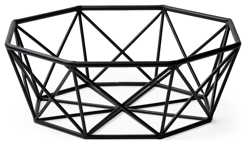 Davy 17Lx17W Black Metal Large Hexagonal Bowl